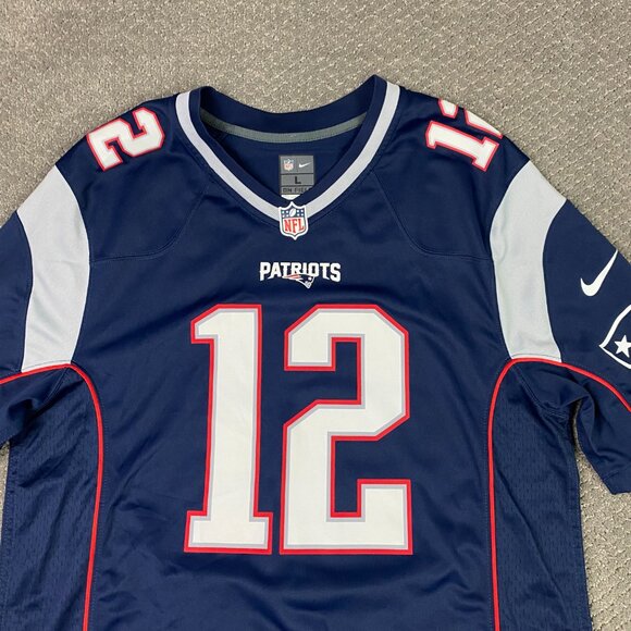 Tom Brady Jersey Men's Large Blue Nike On Field New England Patriots 472802-419 - Picture 2 of 10